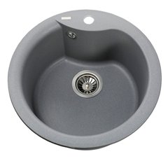 Гранітна мийка Globus Lux ORTA сірий металік 485мм-А0003