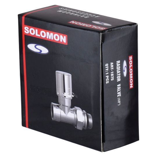 Кран вентильний прямий з американкою SOLOMON 1/2&Prime; CHROM 1875 з ущільнювачем