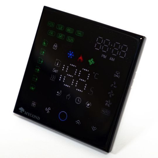 Термостат квадратний сенсорний чорний LED 1 канал AC220V Wi-Fi /MC-FB-B-WF MYCOND/