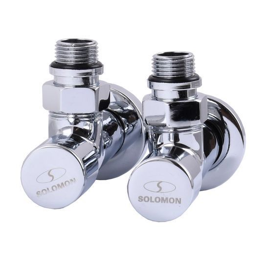 Кран вентильний кутовий з американкою SOLOMON LUX 1/2&Prime; CHROM 7777 (2шт. КОМПЛЕК ) (1уп)