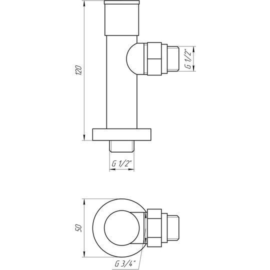 Кран вентильний кутовий з американкою SOLOMON LUX 1/2&Prime; CHROM 7777 (2шт. КОМПЛЕК ) (1уп)