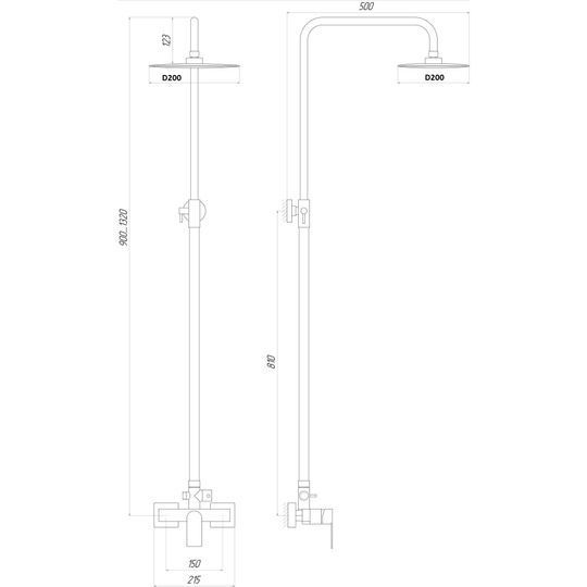 Душова система TOPAZ CAPRI TCA 15702-H37 комплект Н-130см
