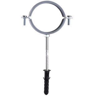 Хомут в зборi CR 2 1/2&Prime; (70-80мм) з гвинтом-шурупом 8*100 та дюбелем в уп., сірий
