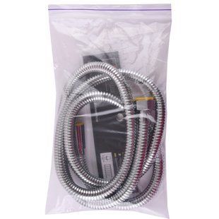 Шланг душовий Globus Lux W-803-1.5m хром посилений,гайка проти скручування,Хром,ЗІП Пакет