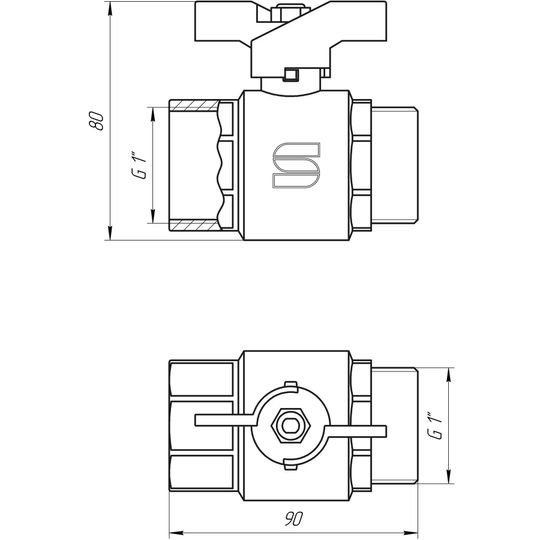 Кран кульовий прямий SELBA 1″ ЗВ ЖБ SL1508