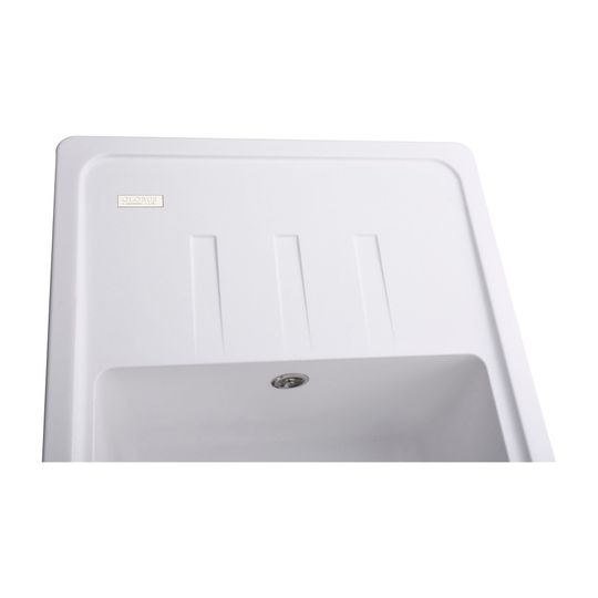Гранітна мийка Globus Lux MONO білий 620х435мм-А0007
