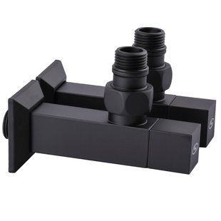 Набір Кран напівобертовий кутовий з американкою SOLOMON LUX 1/2&Prime; CUBE BLACK 8888 (1уп)