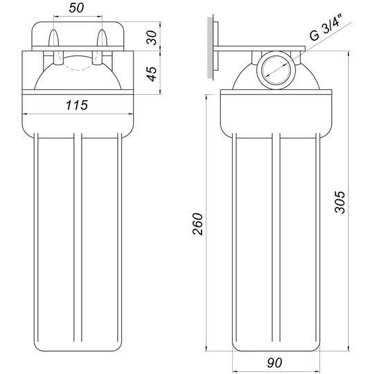 Посилена фільтр-колба для гар. води Bіо+ systems HT-10, 3/4&Prime;