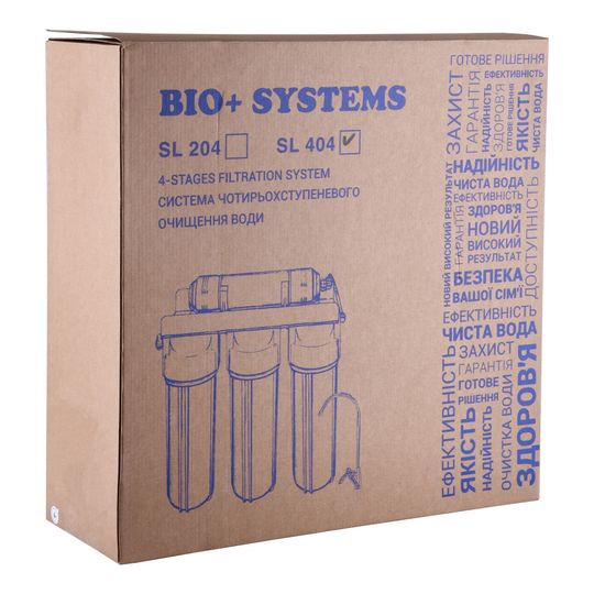 Система 4-х ступеневого очищення Bio+ systems (очистка + пом'якшення) SL404-NEW + монокран