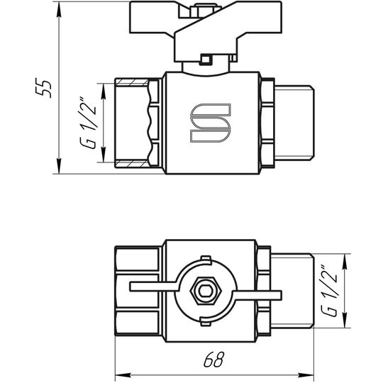 Кран кульовий прямий SELBA 1/2″ ЗВ КБ SL1508