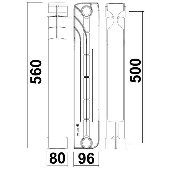 Радіатор біметалевий секційний GALLARDO BIPOWER 500/96 (кратно 10)