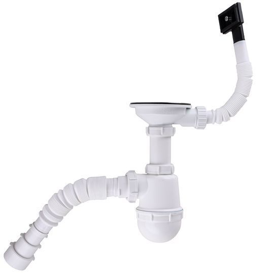 Сифон Waterstal А - 4007 під сталеву кухону мийку 11/2 40 з переливом, з гнучкою трубою