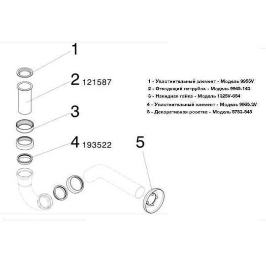 Сифон для бІде VIEGA 1 1/4&Prime;х1 1/4&Prime; хром трубний 103781