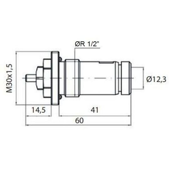 Клапан OUTER під термоголовку М30x1,5 панельного радіатора PROFESSIONAL NV-QP 5200 1/2″ЗР (на трубу)