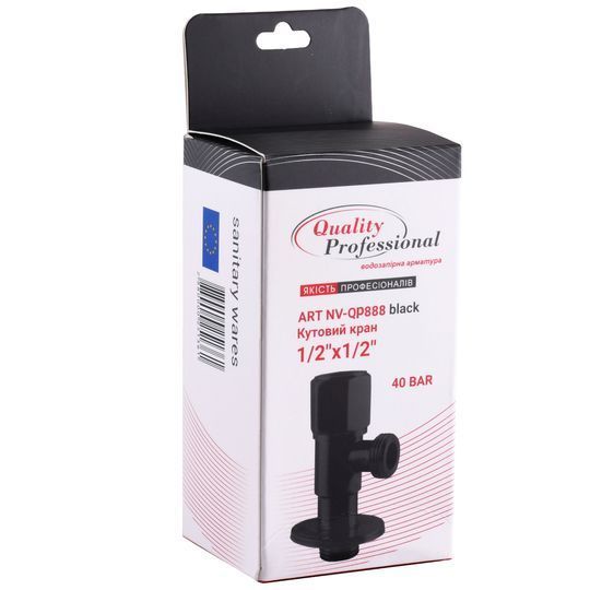 Кран кульовий кутовий Professional 1/2&Prime;X1/2&Prime; NV-QP888 BLACK