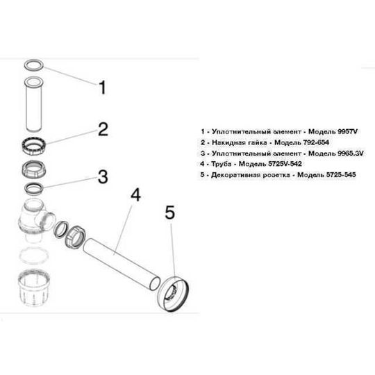 Сифон для раковини VIEGA 1 1/4″х1 1/4″ пластик білий бутил. б/г 108694