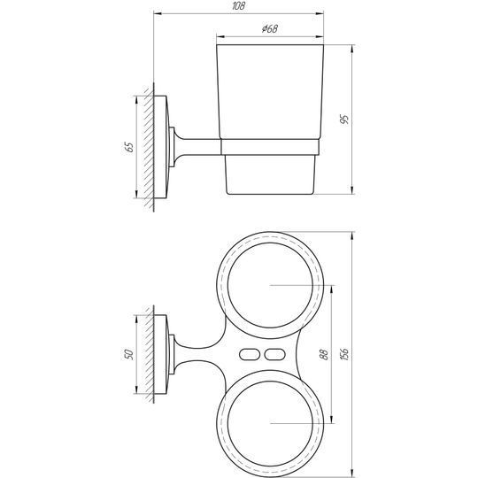 Стакан подвійний Perfect Sanitary Appliances RM 1801