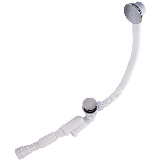 Сифон &Prime;Waterstal&Prime;для ванни регульований Click-Clack з гнучкою трубою 32/40/50 (А - 18089)