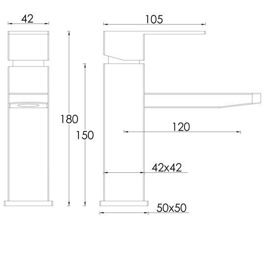 Змішувач для умивальника Globus Lux KUBUS SKU-101