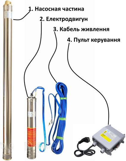 Насос свердловинний з підв, стійк, до піску OPTIMA 3,5SDm2/22 1,1 кВт 123м + пульт +кабель 15м NEW