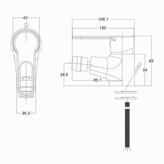 Змішувач для біде Globus Lux Dolly GLD-0106