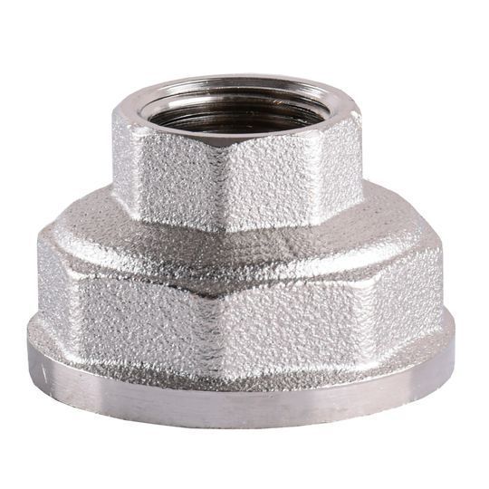 Муфта редукційна 1 1/2"х 3/4"ВВ нікельована восьмигранна А0336А(нк)