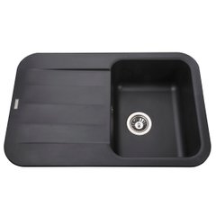 Гранітна мийка Globus Lux OBER чорний 780х500мм-А0002