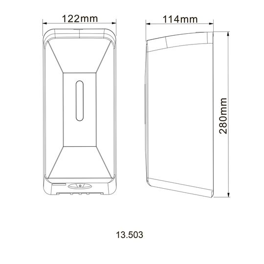 Дозатор сенсорний для антисептика/рідкого мила HOTEC 13.503 ABS White,1000мл,(DC 4*1.5V-тип C-LR14)