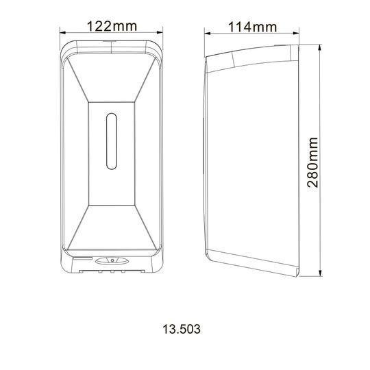 Дозатор сенсорний для антисептика/рідкого мила HOTEC 13.503 ABS White,1000мл,(DC 4*1.5V-тип C-LR14)