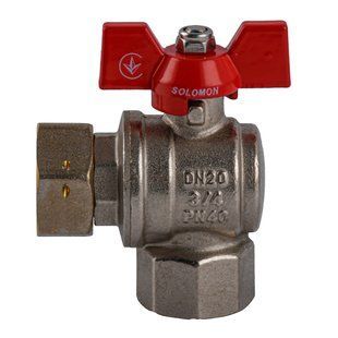 Кран кульовий кутовий з накидною гайкою SOLOMON 3/4&Prime; ВВ PN40 (V3003-S)