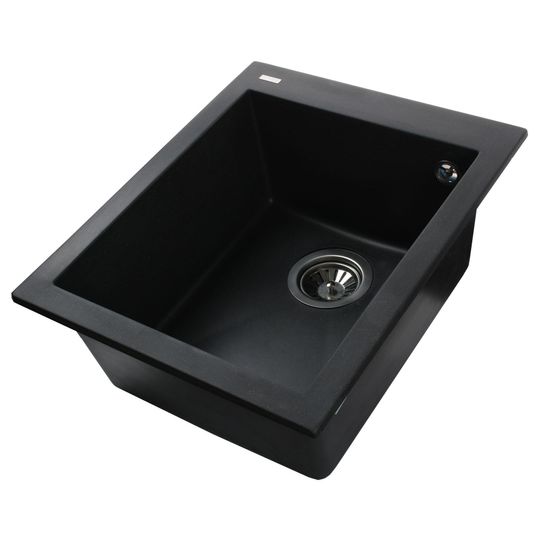 Гранітна мийка Globus Lux LAMA чорний металік 410х500мм-А0001