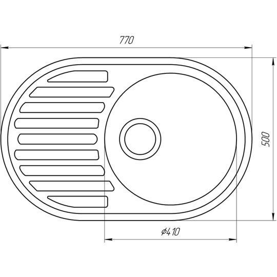 Гранітна мийка Globus Lux OHARA сірий металік 770х500мм-А0003