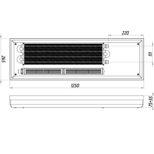 Конвектор ТС70-1250/265-Turbo-4br (без решітки)