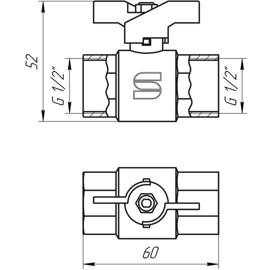 Кран кульовий прямий SELBA 1/2″ ВВ ЖБ SL1507