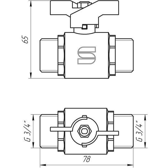 Кран кульовий прямий SELBA 3/4&Prime; ЗЗ КБ SL1503