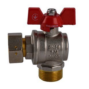 Кран кульовий кутовий з накидною гайкою SOLOMON 3/4&Prime; ЗВ PN40 (V4003-S)