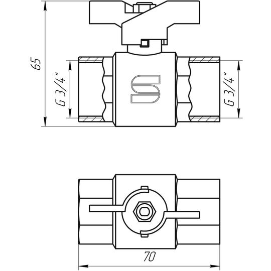 Кран кульовий прямий SELBA 3/4″ ВВ ЖБ SL1507