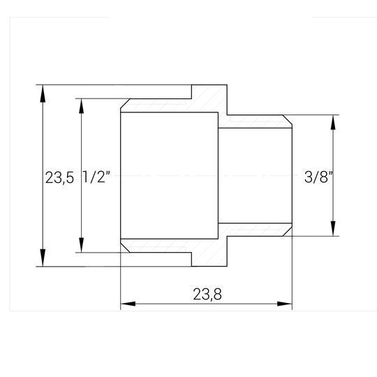 Ніпель редукційний 1/2"х3/8"ЗЗ латунний А0542А