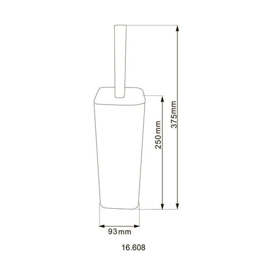 Йоржик підлоговий HOTEC 16.608 Квадратний Stainless Steel (L93xW93x(250-370) mm)