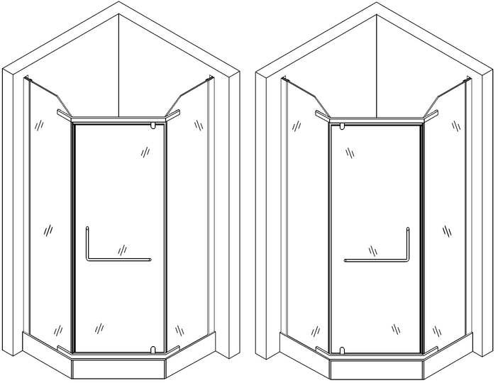 Душова кабіна пятикутна RABA L90TB (L90BT) BRAVO (2уп.)
