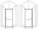 Душова кабіна пятикутна RABA L90TB (L90BT) BRAVO (2уп.)