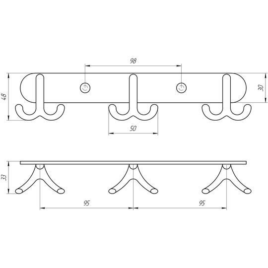 Планка з гачками Perfect Sanitary Appliances RM 1502-3