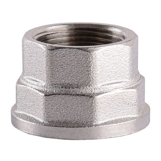 Муфта редукційна 1 1/2"х1 1/4"ВВ нікельована восьмигранна А0338А(нк)