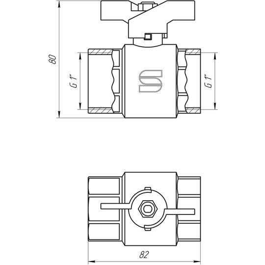 Кран кульовий прямий SELBA 1″ ВВ ЖБ SL1507