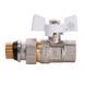 Кран кульовий з американкою Q PROFESSIONAL QP003 PN40 1/2&Prime; антипротікання, Білий метелик