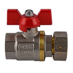 Кран кульовий прямий з накидною гайкою SOLOMON 3/4&Prime; ВВ PN40 (V6003-S)