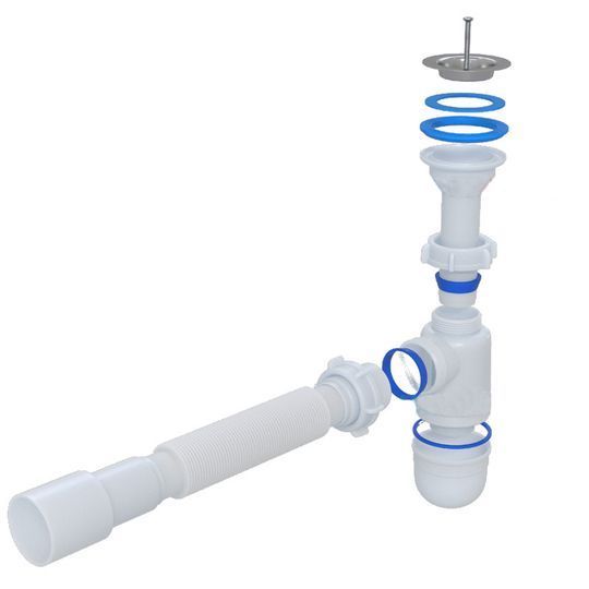 Сифон Waterstal А-32019 під умивальник 1 1/2&Prime; з гнучкою трубою