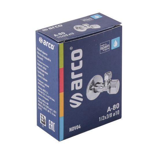 Кран кульовий кутовий ARCO 1/2&Prime;х 3/8&Prime; NOV20 (NOV04)