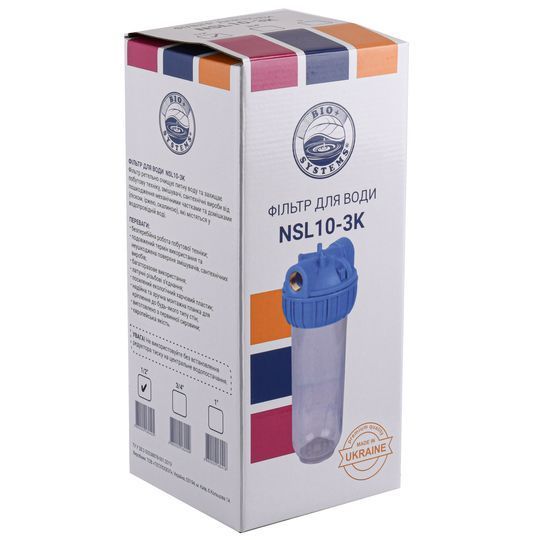 Фільтр-колба 3-х комп. + ключ, планка, БЕЗ картриджа Bio+ systems NSL10-3K, 1&Prime;