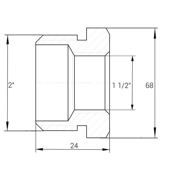Футорка 2&Prime;х1 1/2&Prime;ЗВ нікельована NF873S OPTIMUM